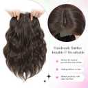 UDU Short Wavy Hair Topper for Women with Thinning Hair, 11 Inch Natural Looking Hairpiece, Volume Booster Wiglet for Coverage, Heat Resistant Synthetic Topper for Women