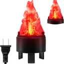 3D Artificial Fake Fire Flames - 110V LED Effect Light Electric Fake Campfire Lamp, Realistic Simulated Prop Flame Lamp for Christmas/Halloween/New Year/Indoor/Stage/Party/ Night Club Decorations