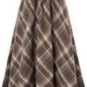 Scarlet Darkness Victorian Skirts for Women Plaid Maxi High Waist Long Skirt (Large)