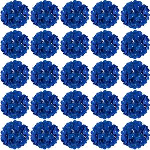 FagusHome 30 Pcs Silk Hydrangea Heads Artificial Flowers Heads and Stems Fake Hydrangea Flowers for Home Wedding Decor (Dark Blue)