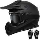 TRIANGLE Adult Dirt Bike Helmet Full Face Motorcycle Helmets with Adjustable Goggles & Gloves - DOT/ FMVSS-218 Certified Motocross Helmet for Off-Road ATV BMX UTV (XL)