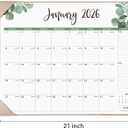 Large Desk Calendar 2026 with Desktop Mat, Cabbrix Desk Pad Calendar 22 x 17 Inch Covering January 2026 to June 2027 for Home Office and School, Leaf