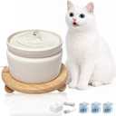 Ceramic Cat Water Fountain, 1L/32oz Automatic Pet Drinking Fountain | Quiet USB Powered Pump, Triple Filtration | BPA-Free, Easy to Clean & Dishwasher Safe | for Cats & Small Dogs