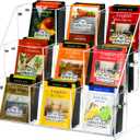 Tea Bag Organizer Holder, Acrylic Tea Packets Storage Box Container Display Stand Rack for Counter Cabinet Countertop Kitchen Office, 3 Tier (3 Tier: 10.4" L X 5.3" W X 7.6" H)