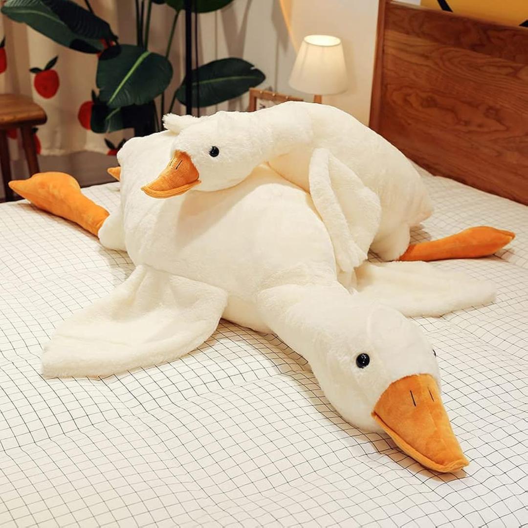 Goose Stuffed Animal 35.5 Inch Plush Toy, 2.8 lbs Cute Duck Stuffed Animal, Goose Plush Soft Pillow Toys, Gift for Anxiety Kids and Friends, White