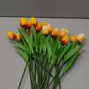 MACTING 30 PCS Artificial Tulip Flowers 13.7" Real Touch Fake PU Tulips Bouquet Faux Flowers for Floral Arrangements Table Centerpiece Home Kitchen Indoor Outdoor Summer Decor (Mix Yellow)