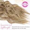 REECHO Clip in Hair Extensions, 4PCS Hair Extensions 24" Thick Long Beach Waves hair extensions HE003 Invisible Lace Weft Medium Blonde with Blonde Highlights