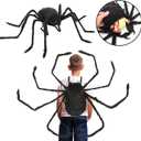 Giant Realistic Spider Costume & Decor - Outdoor/Indoor Giant Spider Props with Straps for Kids' Halloween Parties & Haunted Houses