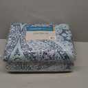 Comfort Spaces Reversible Quilt Set-Vermicelli Stitching Design All Season, Lightweight, Coverlet Bedspread Bedding, Matching Shams, King (104 in x 90 in), Gloria Damask Aqua 3 Piece