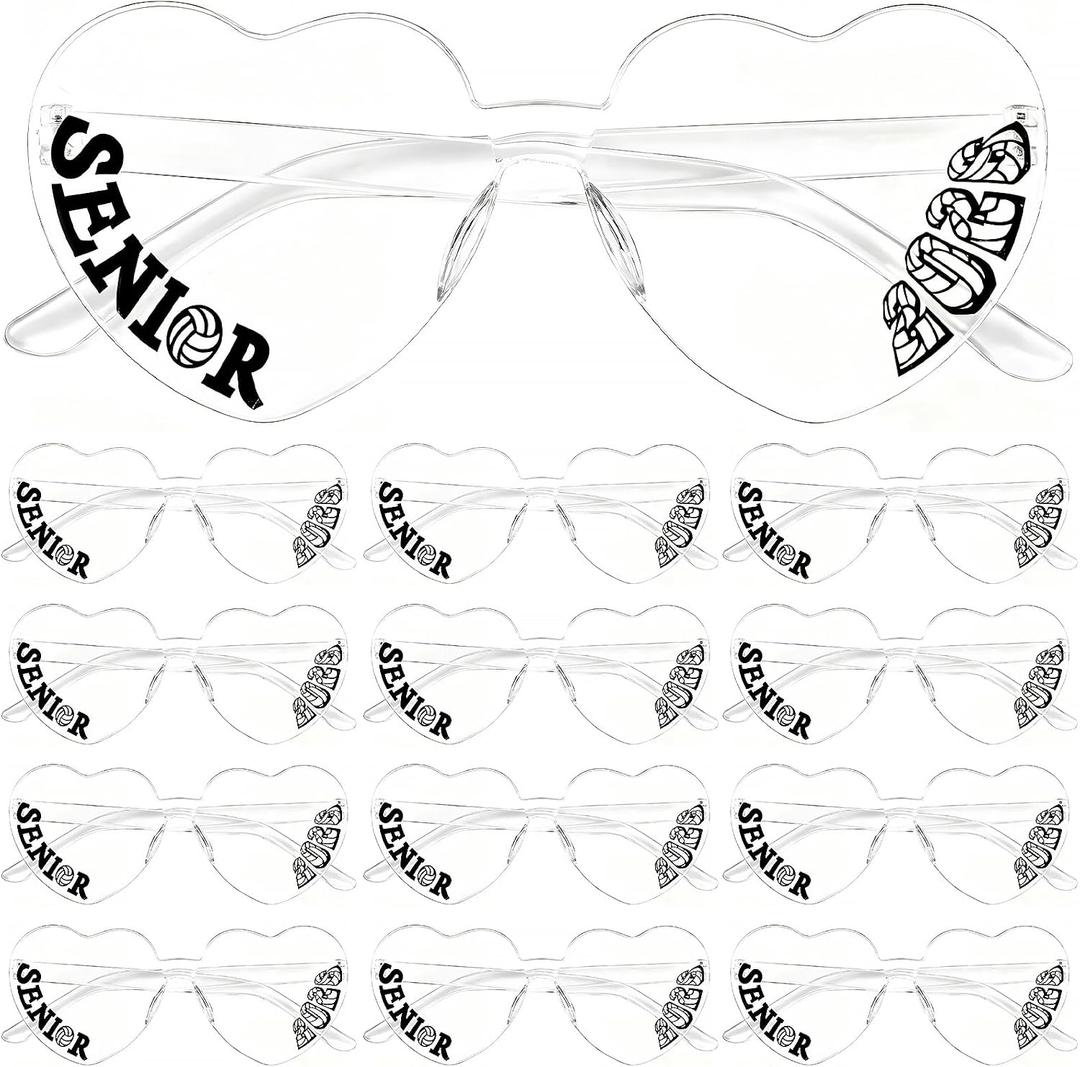 Kingdder 24 Sets Senior Year Gift Senior 2026 Graduation Heart Shaped Sunglasses Graduation Photo Props Gift