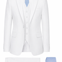 White Suit With Blue Tie Size Large
