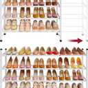 Tajsoon Expandable Shoe Rack for Closet 4 Tier, 29-41 Adjustable & Stackable Shoe Shelf Storage, Metal Shoe Rack Organizer for Front Door Entrance, Closet, Garage, Entryway, White