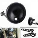 7 Inch Motorcycle Headlight Housing Bracket Headlamp Shell Cover 7" Led Headlight Housing for Harley Yamaha Suzuki Chopper Cafe Racer Bobbe Aprilia Black