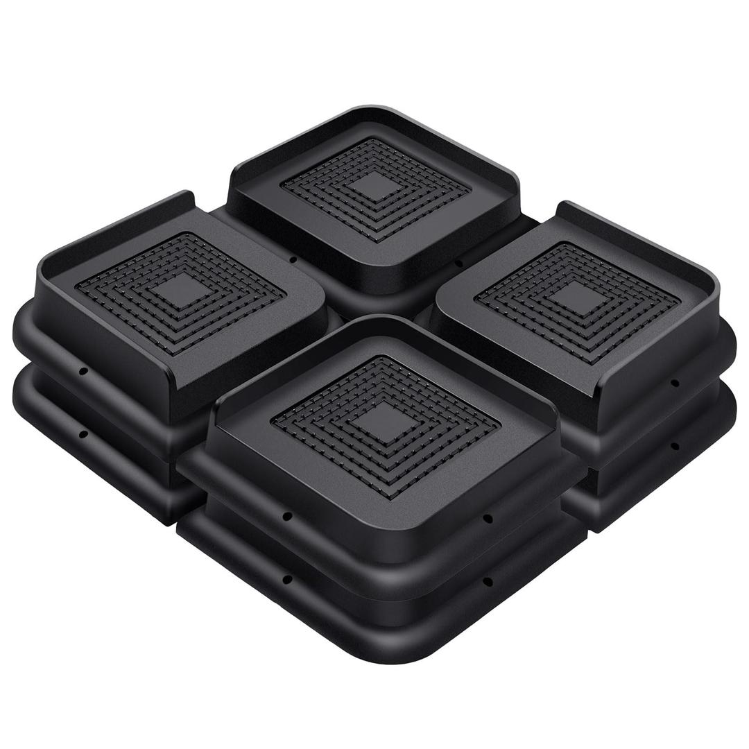 ANNKUT Bed Risers 10 Inch Heavy Duty, Furniture Risers for Bed Desk Table Sofa Couch，Oversized Bed Lifts Risers, Support up to 5000 Lbs(8 Pack Black)