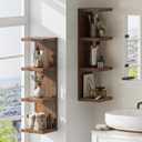 LitaEther Lack Wall Shelf,Display Floating Shelf (Solid Wood, 4 Tier)
