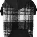 PUPTECK Dog Hoodie Puppy Sweatshirt Warm Dog Sweater Winter Clothes Cold Weather Coats for Small Medium Large Dogs, Black, M