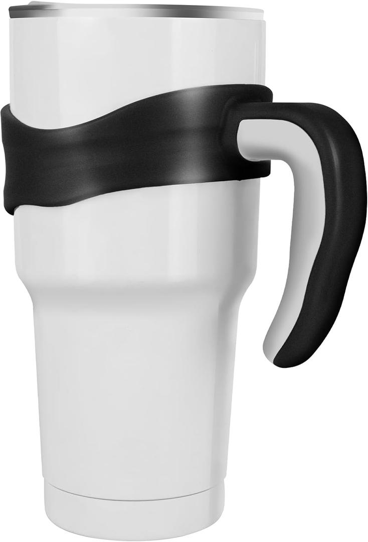 30 oz Tumbler Handle, Anti Slip Travel Mug Grip Cup Holder for Stainless Steel Tumblers, Suitable for Trail, Sic, Yeti, Ozark and More 30 Ounce Tumbler Mugs (Black)