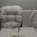 BUYUE Glider Rocker Replacement Cushion 5 PCS with Ties, Linen High-Density Foam Non-Slip & Washable Rocking Chair Pads for Sitting, Light Gray