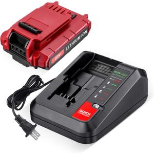 Porter Cable 3.0Ah PCC685L 20V Lithium Ion Battery With Charger for PCC685L PCC680L PCC682L PCC685LP PCC692L PCC681L Cordless Power Tools