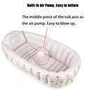 PandaEar Inflatable Baby Bathtub with Integrated Built-in Air Pump - No External Pump Needed, Non-Slip Portable Toddler Bath Tub, Travel-Friendly Foldable Infant Tub for Newborns to 24 MonthsBears