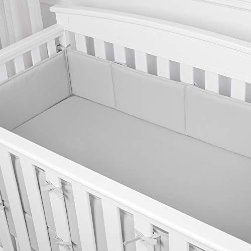 TILLYOU Microfiber Crib Bumper Gray