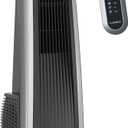 Lasko High Velocity Oscillating Tower Fan for Bedroom, Garage, Basement, and Gym with Remote Control, Timer, 3 Powerful Speeds, 35" Silver/Black, U35115, 35 In. Tall