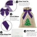 2 x 3.5" Purple Velvet Ribbon Bows, 12 Count - Pre-Tied Bows for Valentines, Christmas, Weddings & More