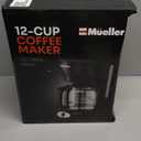 Mueller 12-Cup Drip Coffee Maker - Borosilicate Carafe, Auto-Off, Reusable Filter, Anti-Drip, Keep-Warm Function, Clear Water Level Window Coffee Machine, Kitchen Essentials & Accessories (Black)