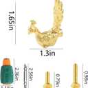 2 Pack Brass Peacocks Shape Cabinet Drawer Knobs Handles, Gold Cabinet Knobs, Dresser Antique Knobs Kitchen Bathroom Furniture Handle (Peacock-3)