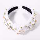 Concert Silver Guitar Violin Tape Knotted Headband for Women - Jeweled Crystal Embellished Wide Statement Hair Accessories