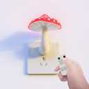 Colorful Life Remote Control Mushroom Night Light ThreeColor Warm LED Bedside Lamp, Cute Mushroom Design with Dimmer & Timer (Warm Red/Green/Yellow)