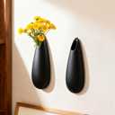 Classic Wall Ceramic Vase, Set of 2, Black Hanging Wall Vase for Flowers, Universal Minimalist Decor for Home & Gifts