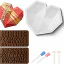 Breakable Heart Mold with Hammer, Chocolate Mold Set - Food Grade, Silicone Heart/Number/Letter Molds for Candy Making - Ideal for Valentine's Day, Christmas, Birthdays