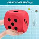Shappy 7.9 Inches Foam Dice Fun Filled Large Educational Toy Kawaii Giant Dice Jumbo Decorative EVA Foam Big Square Building Blocks for Board Game Learning Sessions(1 Pc,Red)