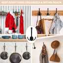 Homanu 10 Pack Coat Hooks Heavy Duty, Metal Three Prongs Large Coat Hooks Wall Mounted with 20 Screws, No Rust Black Rustic Wall Hooks for Hanging Towel, Coat, Scarf, Bag, Hat, Cup, Key