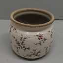 Ceramic Pots for Plants, Vintage Plant Pot with Drainage Hole, 6.11in. Planter for Indoor Plants, Crackle Glaze Finish Flower Pot, Perfect Tuscan Ceramic Planter for Gardening, Small Red Blooms