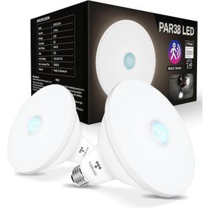 Torkase PAR38 Motion Sensor Security Flood Light Bulbs, Motion Activated Outdoor Lighting, 200 Watt Equivalent (20W) 2000LM, 5000K Daylight, LED Flood Light for Backyard, Garage, Porch, Garden, Pack of 3 