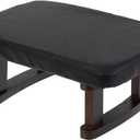 Walnut Prayer Kneeler with Thick Attached Cushion, Wooden Prayer Bench with Removable Washable Fabric Cover, Sturdy Kneeling Stool for Home Prayer and Meditation