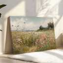 Vintage Wildflowers Landscape Wall Art Farmhouse Cottage Canvas Wall Decor Nature Country Floral Painting Picture Rustic Flower Poster Prints Artwork for Office Living Room Bedroom Bathroom, 24L"x16W"
