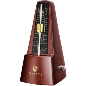 Mechanical Metronomes for Piano Guitar Violin Bass Drum and Other Musical Instruments Loud Sound and High Precision Track Beat and Tempo for Beginners (Wood Grain)