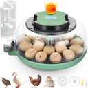 18 Egg Incubator with Automatic Egg Turning and Humidity Control - Egg Incubator for Hatching Eggs Chicken Duck Goose Quail Turkey Parrot, Fit for Farm, Lab, Science Classroom, HomeGreen