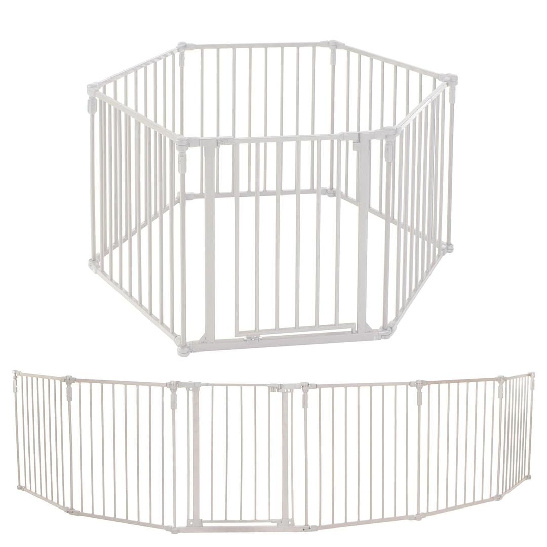 Toddleroo by North States - 3 In 1 Metal Superyard Baby Play Yard: 6 Panel Playpen, Safety Gate, or Extra Wide Baby Fence - Encloses Up to 10 Square Feet - 30 Inches Tall - Taupe