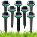 2026 Mole Repellent Solar Powered, Ultrasonic Gopher Vole Repeller for Yard, Mole Stakes Deterrent for Vole Groundhog Chipmunk Snake, Rodent Repeller Outdoor for Lawns Gardens Farms (8 Pack)