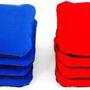 Professional Dual Sided Cornhole Bags- 16 oz 6x6 w/Premium Resin Fill - Official Tournament Slide/Stick Pro Bean Bags - Regulation/Approved (Red/Royal)