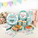 Teenyyou 200 Pcs Thank You Doctor Party Supplies Doctor Appreciation Week Decoration Kit National Tableware Serve 50 Guest Disposable Dinnerware for Nurse Party Supplies