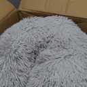 GGIB Calming Dog Bed Fluffy Plush Dog Mat for Furniture Protector with Removable Washable Cover for Large Medium Small Dogs and Cats (Medium, Grey) (41.0"L x 37.0"W x 6.0"Th)