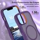Hualele Magnetic for iPhone 13 & iPhone 14 Case, Compatible with MagSafe, Military Grade Dropproof Translucent Matte Back Cute Curly Wave Edge Slim Phone Case,Dark Purple