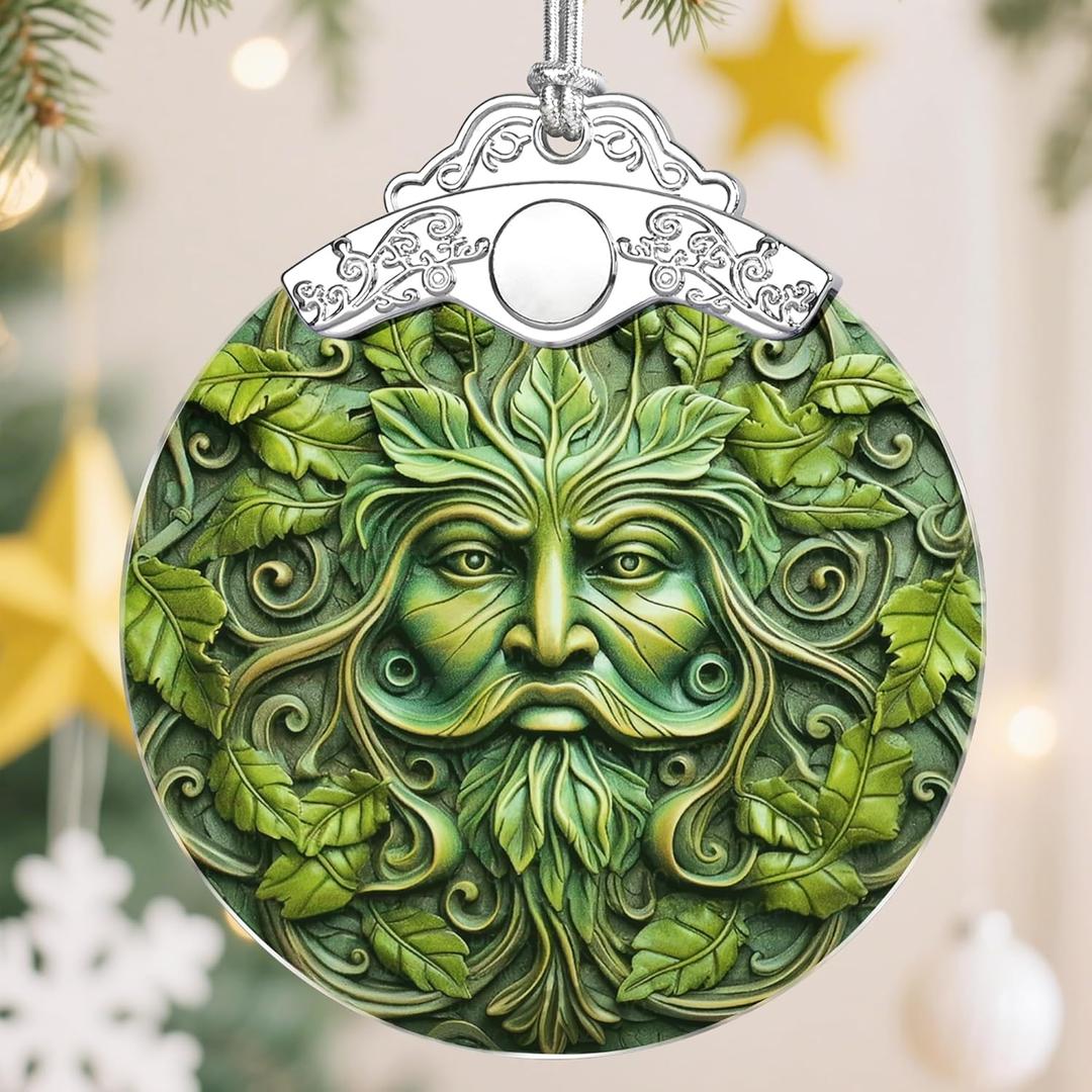 Christmas Ornaments, Christmas Tree Decorations, Keepsake Ornaments, Holiday Decor, Holiday & Xmas Gifts. Gifts for Plant Lovers & Nature Lovers - Green Man-Theme