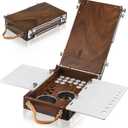 ACODE Wood Travel Watercolor Palette, Plein Air Easel Pochade Box for Art Supplies, Mini Walnut Portable Sketchbox for Painting, Handhold Tabletop Easel Storage Box, Wooden Art Box for Outdoor