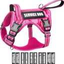 WINSEE Tactical Dog Harness, No Pull Dog Harness for Large Dogs with Handle & Molle, Military Service Dog Vest Harness in Training Pet Harness (Large, Pink Camo )